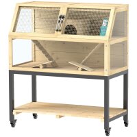 Zwerghamsterkäfig aus Holz mit Ablagefach,...