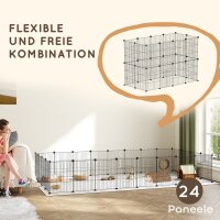 Kleintierkäfig, Außengehege, modulare Bauweise, 0,72 m² Fläche, Stahl, Schwarz