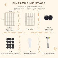 Kleintierkäfig, Außengehege, modulare Bauweise, 0,72 m² Fläche, Stahl, Schwarz