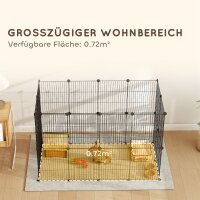 Kleintierkäfig, Außengehege, modulare Bauweise, 0,72 m² Fläche, Stahl, Schwarz