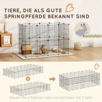 Kleintierkäfig, Außengehege, modulare Bauweise, 0,72 m² Fläche, Stahl, Schwarz
