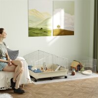 Kleintierkäfig, Balkon, Rampe, Futtertrog,...
