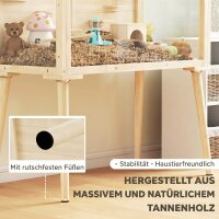 Hamsterkäfig, Zwerghamstergehege, Kleintierstall mit Zubehör, Wasserflasche, 110 x 52 x 101 cm, Holz, Kunststoff