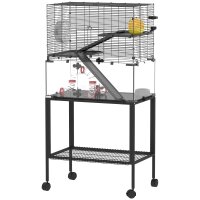 Hamsterkäfig, Kleintiergehege mit 3 Ebenen, Laufrad,...