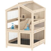 Hamsterkäfig aus Holz 3 Etagen Nagerkäfig...