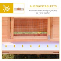 Kleintierstall Kleintierkäfig, 2 Freigehegen, 2 Rampen, 309 cm x 79 cm x 86 cm, Natur + Grün