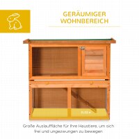 Kleintierstall 2 Ebenen wetterbeständig Tannenholz Natur + Grün