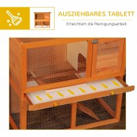 Kleintierstall 2 Ebenen wetterbeständig Tannenholz Natur + Grün