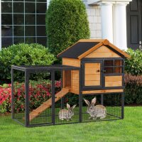 Kleintierstall mit Freigehege u, Rampe 122 cm x 63 cm x...