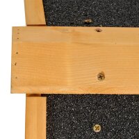 Kleintierstall mit Freigehege u, Rampe 122 cm x 63 cm x 92 cm Tannenholz Metall Hellgelb+Dunkelgrau
