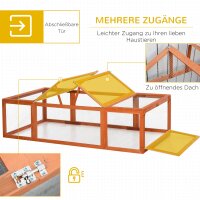 Freilaufgehege für Kleintiere Aufklappbares Dach Tannenholz Orange