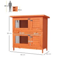Kleintierstall 2 Ebenen wetterbeständig Tannenholz Grün + Natur