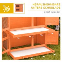 Kleintierstall 2 Ebenen wetterbeständig Tannenholz Grün + Natur