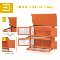Kleintierstall 2 Ebenen wetterbeständig Tannenholz Grün + Natur