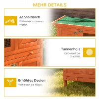 Kleintierstall 2 Ebenen wetterbeständig Tannenholz Grün + Natur