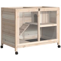 Kleintierstall mit 2 Ebenen 4 Rollen versiegeltes...