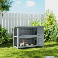 Hasenstall Kaninchenstall aus Holz mit 2 Etagen...