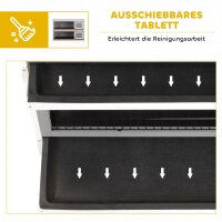 Kleintierstall für Meerschweinchen und Zwergkaninchen, doppelstöckig, Holz, Grau