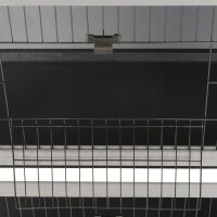 Kleintierstall für Meerschweinchen und Zwergkaninchen, doppelstöckig, Holz, Grau