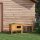 Hasenstall 2 Ebenen Kaninchenstall Tannenholz Winterfest Doppelstockhaus mit Freilaufgehege Rampe 150x52x68 cm Gelb