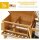 Hasenstall 2 Ebenen Kaninchenstall Tannenholz Winterfest Doppelstockhaus mit Freilaufgehege Rampe 150x52x68 cm Gelb