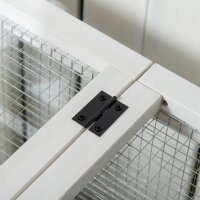 Kleintierstall für Zwergkaninchen, Meerschweinchen, mit Rädern, 108 x 58 x 73,5 cm, Gelb