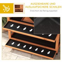 Kleintierstall Kleintierhaus Nagerstall, wetterbeständig, 2 Bodenwannen, 123 x 63 x 112 cm, Orange