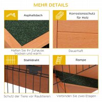 Kleintierstall Kleintierhaus Nagerstall, wetterbeständig, 2 Bodenwannen, 123 x 63 x 112 cm, Orange