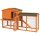 Kleintierstall, Kleintierkäfig, Outdoor-Kaninchenstall, Freilaufgehege, winterfest, Massivholz, 150 x 45 x 85 cm, Orange