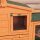 Kleintierstall, Kleintierkäfig, Outdoor-Kaninchenstall, Freilaufgehege, winterfest, Massivholz, 150 x 45 x 85 cm, Orange