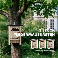 3er-Set Fledermauskasten, Fledermaushäuser für Gärten, Obstplantagen, Bauernhöfe, leichtes Aufhängen, 18 x 6 x 22,5 cm