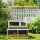 Hasenstall 2 Ebenen mit klappbar Dach Kaninchenstall aus Vollholz Winterfest Doppelstockhaus 122x95x93,5 cm Grau