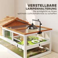 Schildkrötenhaus, 2-Ebenen-Gehege, Lampenhalter, Kleintierkäfig, Orange
