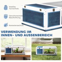 Schildkrötenhaus aus Holz Schildkrötengehege mit Haupthäusern aufklappbarem Oberseite 91x60,5x32 cm, Blau