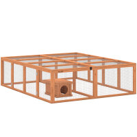 Freilaufgehege Kaninchenstall aus Holz mit 2 Türen...