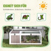 Schildkrötenhaus aus Holz Schildkrötengehege mit Haupthäusern aufklappbarem Oberseite 91x60,5x32 cm, Braun