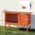 Hasenstall erhöhter Kaninchenstall aus Holz mit aufklappbar Bitumendach herausziehbarer Schublade 90x45x65 cm Orange