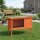 Hasenstall erhöhter Kaninchenstall aus Holz mit aufklappbar Bitumendach herausziehbarer Schublade 90x45x65 cm Orange