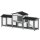 Hasenstall 2 Etagen Kaninchenstall Holz 230 x 53 x 93,5 cm Winterfest mit Asphaltdach Freilaufgehege herausziehbar Wanne