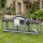 Hasenstall 2 Etagen Kaninchenstall Holz 230 x 53 x 93,5 cm Winterfest mit Asphaltdach Freilaufgehege herausziehbar Wanne