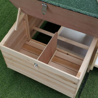 Hühnerstall für Zwerghühner 196 x 76 x 97 cm witterungsbeständig Hühnerhaus mit Nistkasten, Freilaufgehege Sitzstange, Kleintierstall aus Holz für 1-2 Hühner, Natur