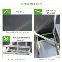 Hühnerstall Hühnerhaus aus Holz 160 x 75 x 80 cm Freilaufgehege mit Tür Nistkasten wasserdicht Dach herausziehbarem Tablett Sitzstange Auslauf Hühnergehege für 1-2 Hühner für Garten Grau+Weiß