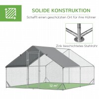 Hühnerstall, Freilaufgehege, Geflügelstall mit Schattendach, Freigehege für 4-6 Hühner, Enten Kaninchen, 3 x 2 x 2 m