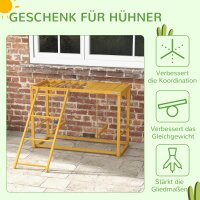 Hühner-Spielgerüst mit Schaukeln und Leiter, für 3-4 Hühner, Hühner-Klettergerüst aus Holz