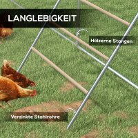 Sitzleiter für Hühner, 4 Sitzstangen, wetterfest, für 4-6 Hühner, Stahl/Holz