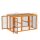 Hühnerstall für 1-3 Hühner, Holzrahmen, Stahldraht, erweiterbares Design, Holzsitzstangen, Orange