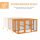 Hühnerstall für 1-3 Hühner, Holzrahmen, Stahldraht, erweiterbares Design, Holzsitzstangen, Orange