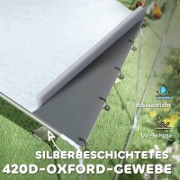 Hühnerstall, Freilaufgehege für Hühner, mit UV-beständiger Plane, Stahlgitter, Futterautomat, für 24-30 Hühner