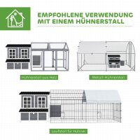 Hühnerstall mit Nestkasten für 3-4 Hühner, Wasserfestes Dach, Fichtenholz, Kunststoff, 100 x 86 x 100 cm, Hellgrau