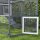 Hühnerstall mit Auslauf für 3-4 Hühner, 3-tlg, Nistkasten, 1,9 m² Fläche, Tannenholz, Grau